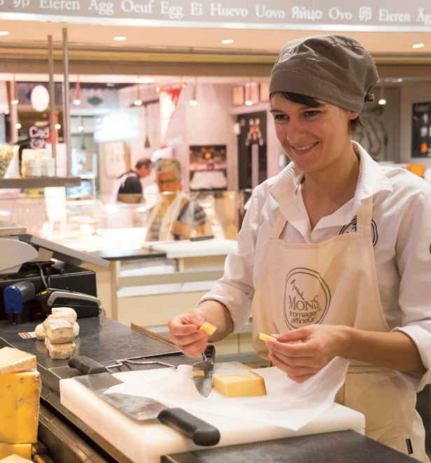 Chef at Cheese shop in Lyon, France