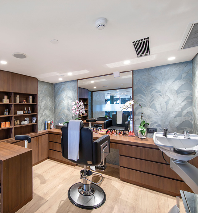 The pristine Wellness Centre with hairdressing and salon equipment for beauty therapy